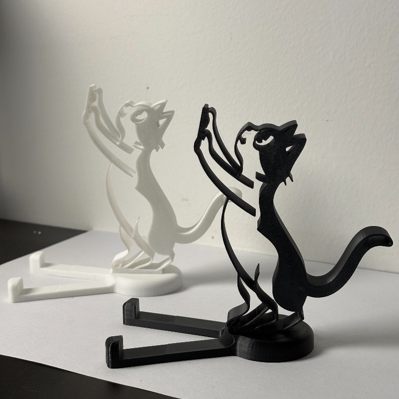Useful Tablet Accessories - Abstract Hollow Line Cat Phone Stand