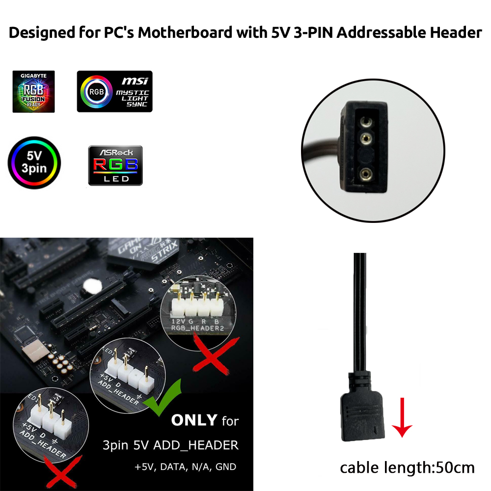5V ARGB 3Pin Header for Asus A - Tablet Accessories Aesthetic 评论和价格